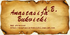 Anastasija Bukvički vizit kartica